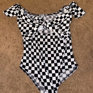 Chrckered Body Suit